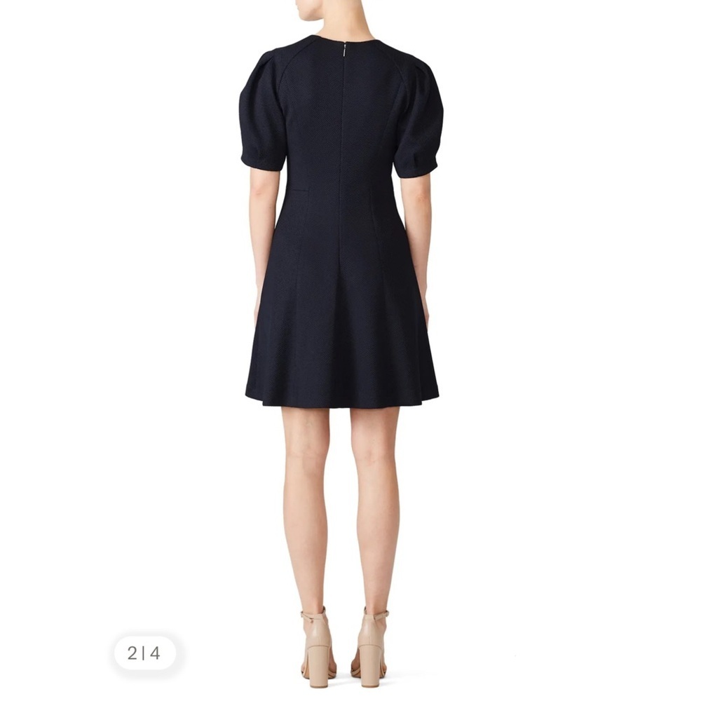 REBECCA TAYLOR Navy Stretch Textured Dress Size 2 - Picture 4 of 12